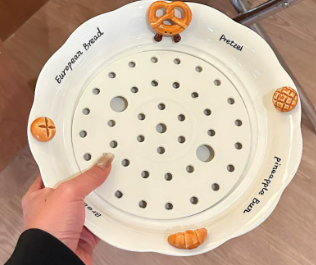 Bread Charm Caramic Plate(Double-Layer Drainage Tray) *ETA Aug 15 2026*