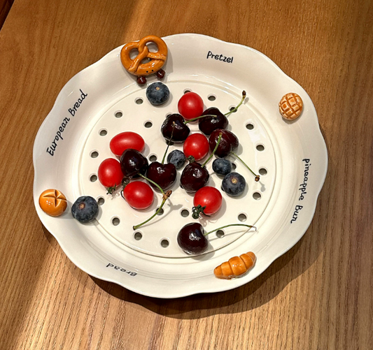 Bread Charm Caramic Plate(Double-Layer Drainage Tray) *ETA Aug 15 2026*